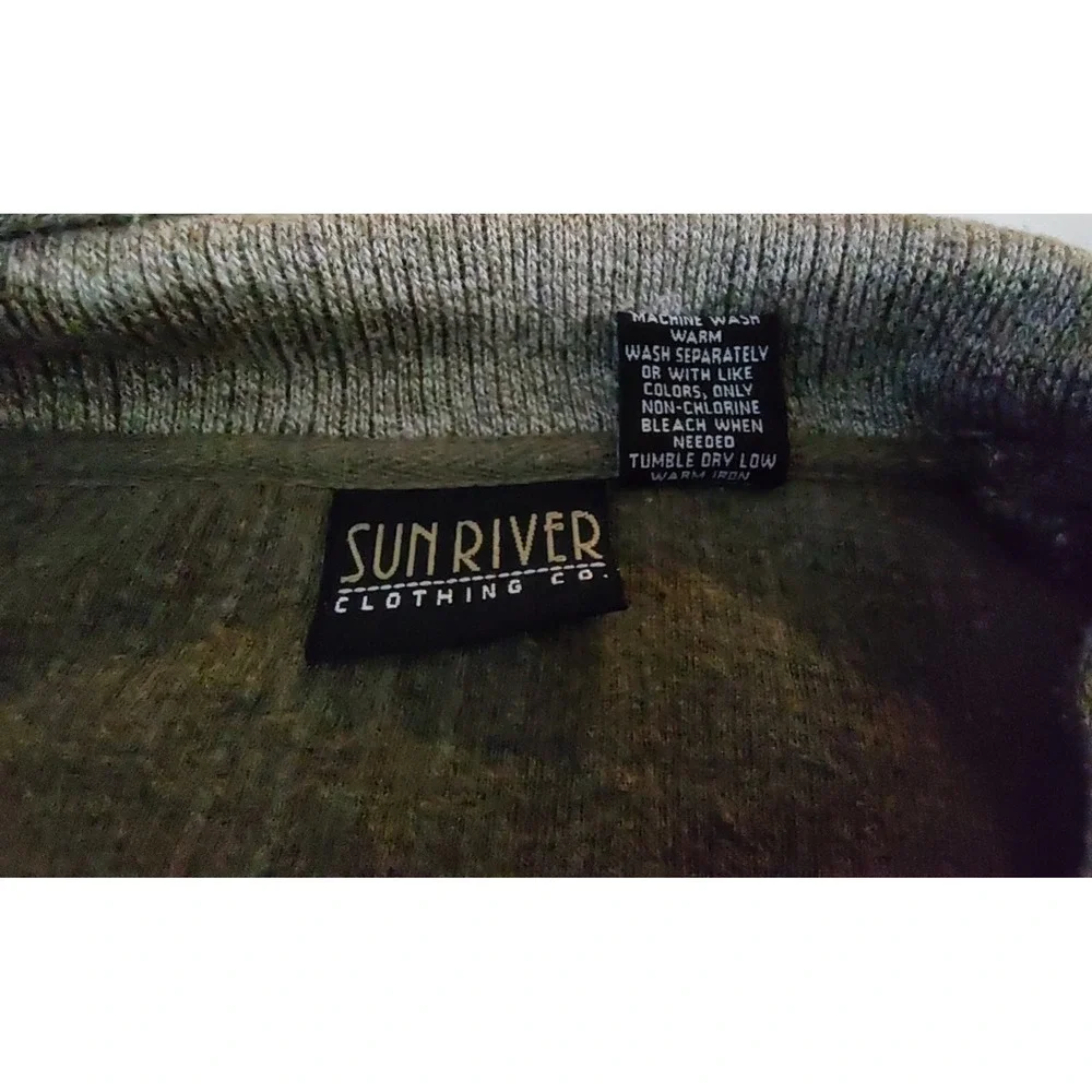 Sun River Clothing Co Sweater Casual Quarter Zip Mens Size Large Brown‎
